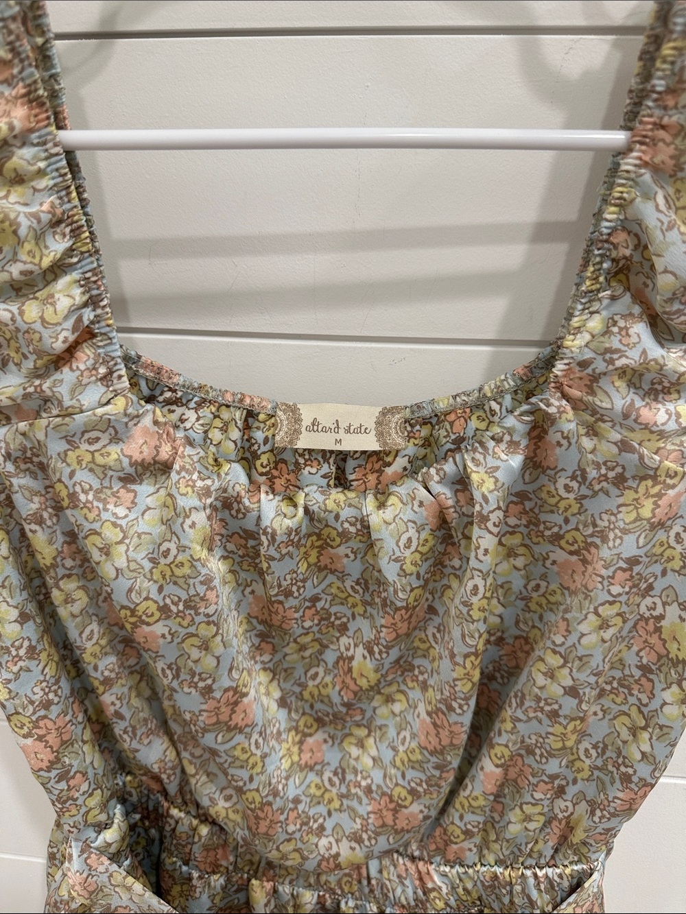 Altar'd State Pastel Floral Tie-Waist Romper - Picture 2 of 5